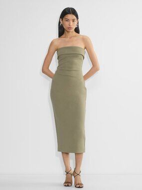 Babaton FigureKnit Eyecatcher Dress | Sundried Olive | S